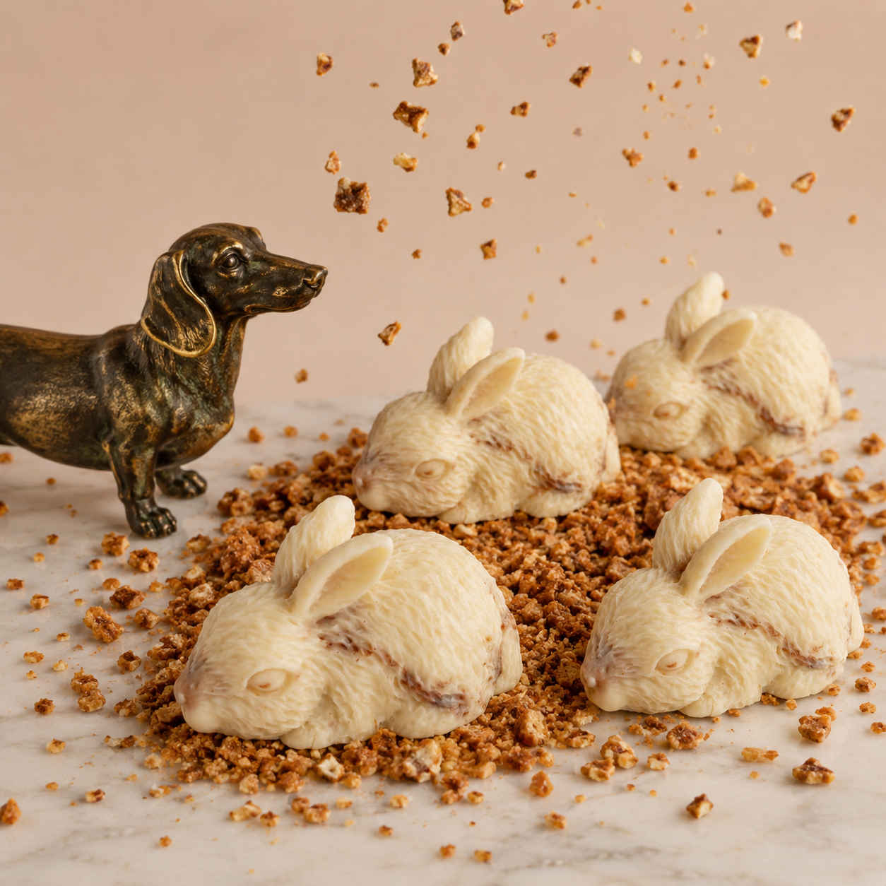 Conejo chocolate blanco con praliné - unidad