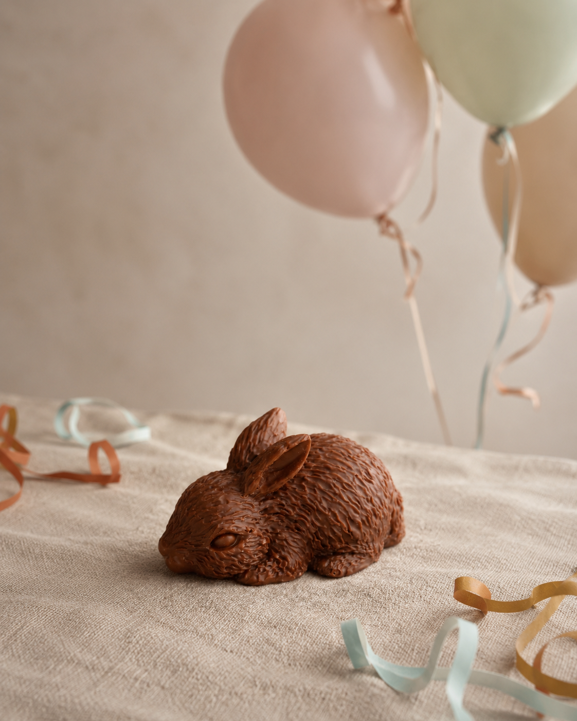Conejo chocolate leche con praliné sin azúcar
