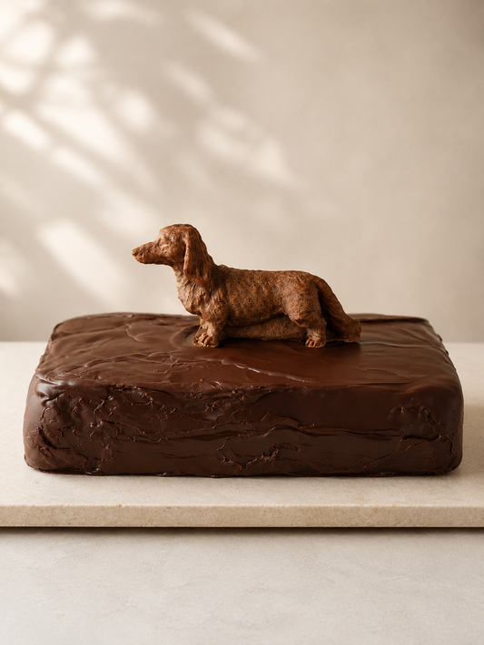 Torta mazapan bañada en chocolate sin azúcar