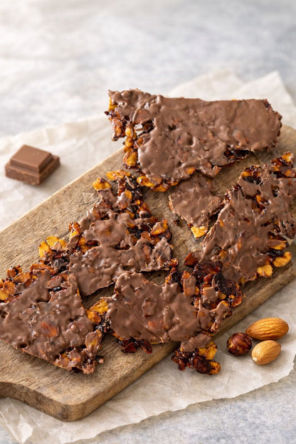 Almendras crocantes con chocolate de leche sin azúcar